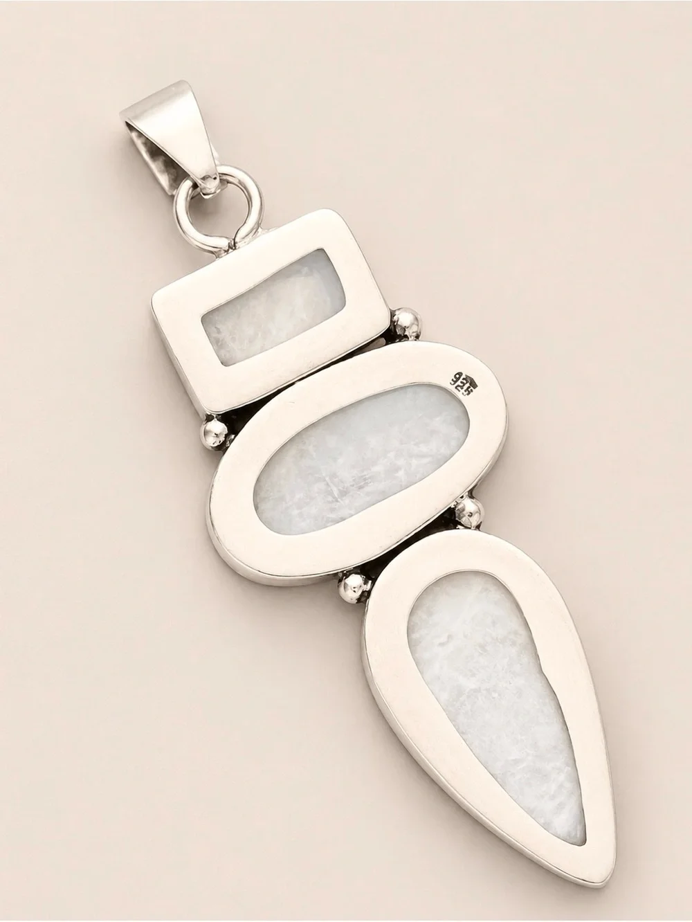 Handcrafted XL Moonstone 2.5” Silver Pendant